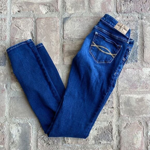 Abercrombie & Fitch Straight Leg Skinny Five Pocket Jeans Size 00R W 24 L 31 - Picture 1 of 16